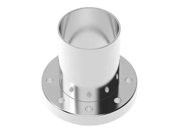 Product photo: Stainless steel pipe with CF flange for welding.  