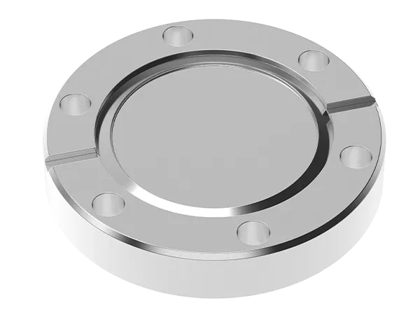 Product photo: CF blind flange stainless steel for vacuum applications.