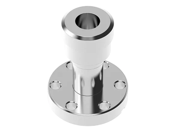Product photo: Stainless steel adapter with CF flange and Ultra-Torr fitting.  