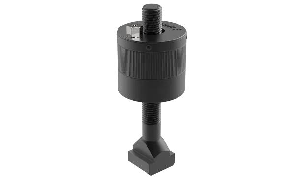 Produktfoto: Kraftspannmutter Metall. Spannmutter hat eine zylindrische Form und eine Durchgangsbohrung.