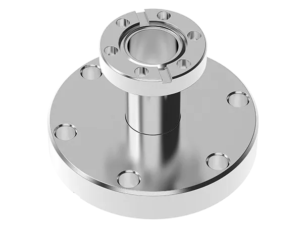 Product photo: CF reducer stainless steel, used for connecting flanges of different sizes.